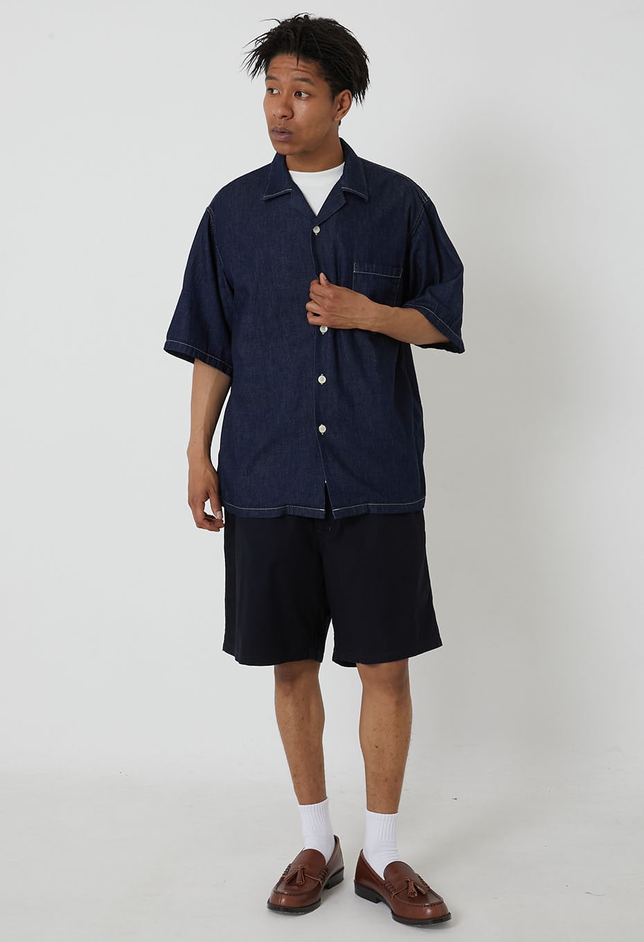 ライトデニム ベンチレーション ショートスリーブシャツ | BLUE BLUE