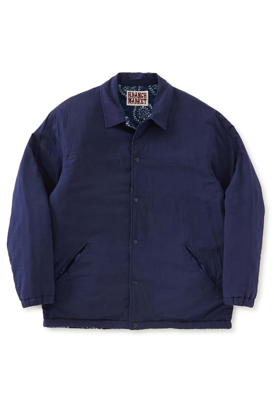 ボタニカルブロックプリント リバーシブルウエスタンコーチジャケット