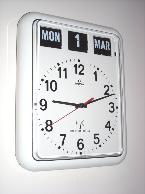 TWEMCO RC-12Aホワイト カレンダー電波クロック/掛け時計 インテリア