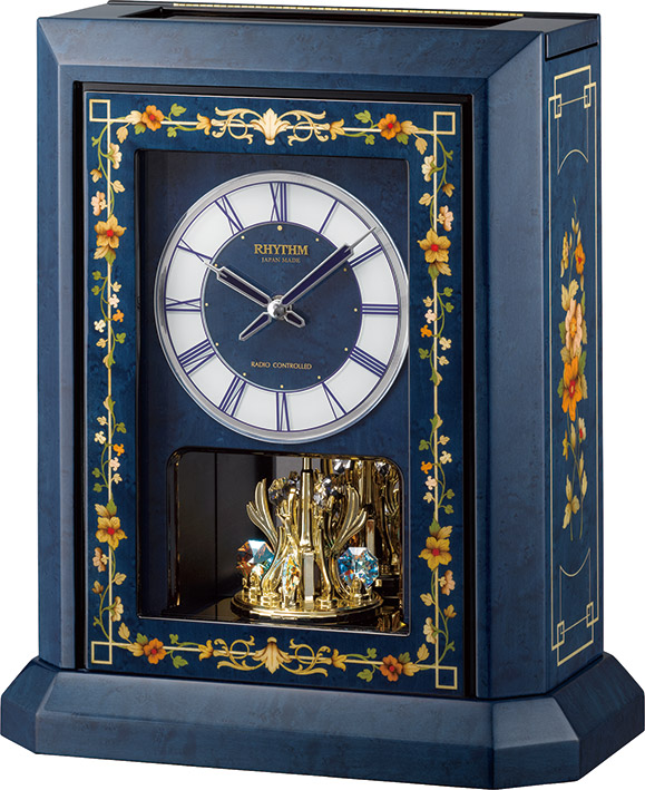 イタリア象嵌細工が美しい！振り子置き時計 オルゴール ハイグレード