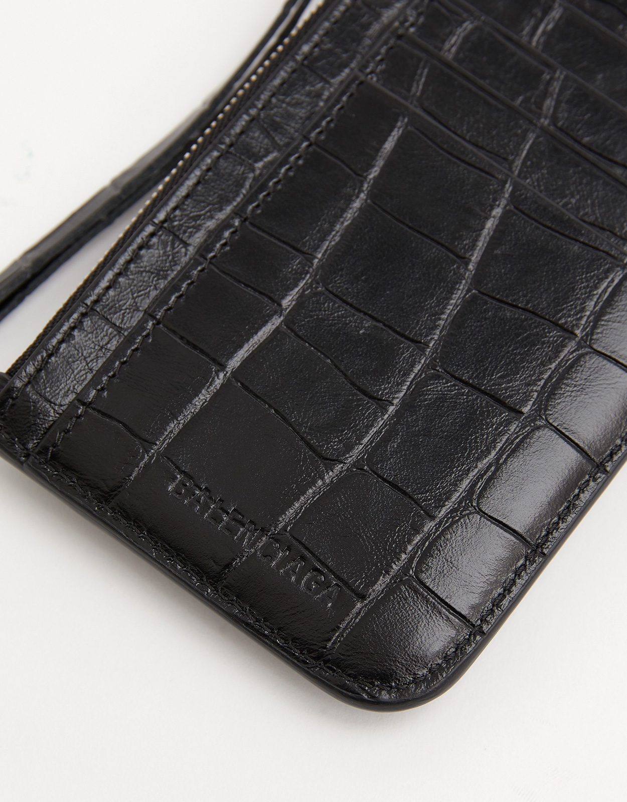 Balenciaga Le Cagole クロコダイル型押しカーフレザー ジッパーカード