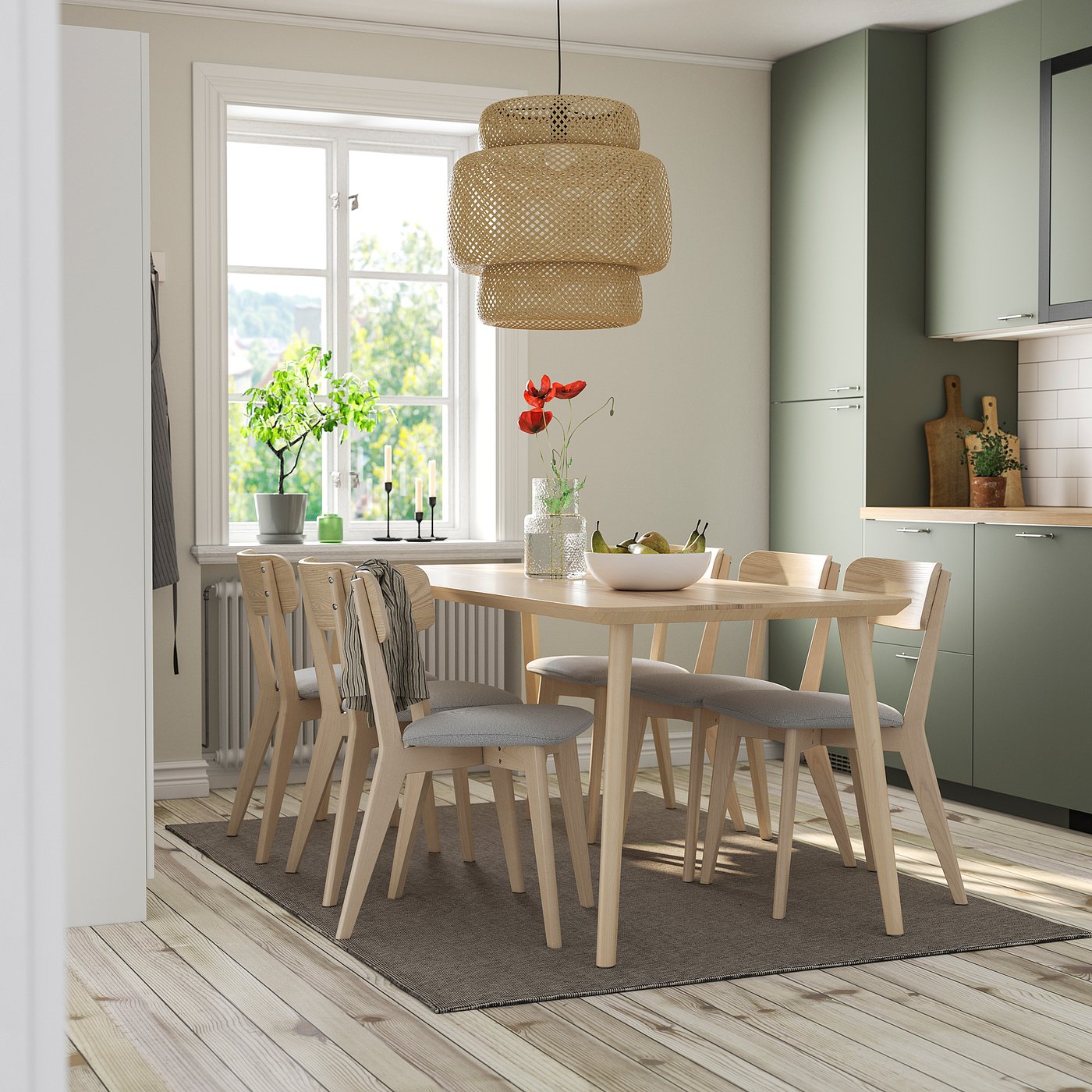 IKEAダイニングチェアリーサボーチェアアッシュ4脚セット☆美品