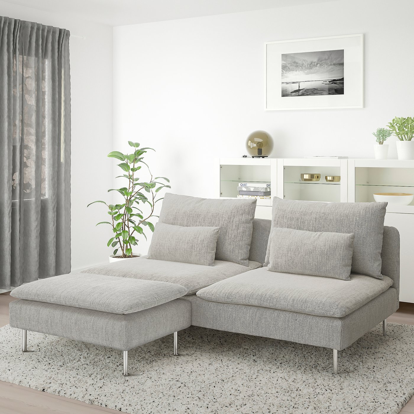 ぬぅぬぅ】IKEA ソーデルハムン 1人掛け コーナーソファ ホワイト