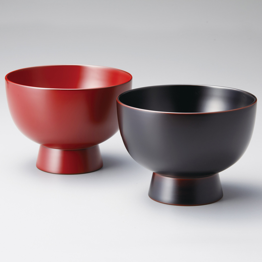 夫婦椀 やまと 合鹿ペア椀 溜・古代朱 2客セット 木製 漆塗り 12-03201