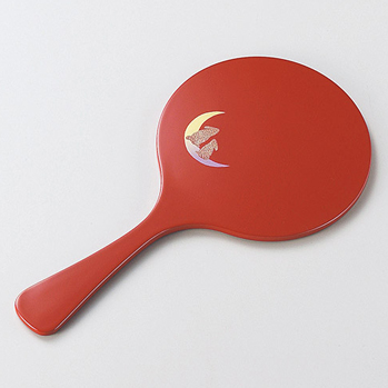 手鏡 月うさぎ 朱 漆塗り 12-12605 漆器の井助