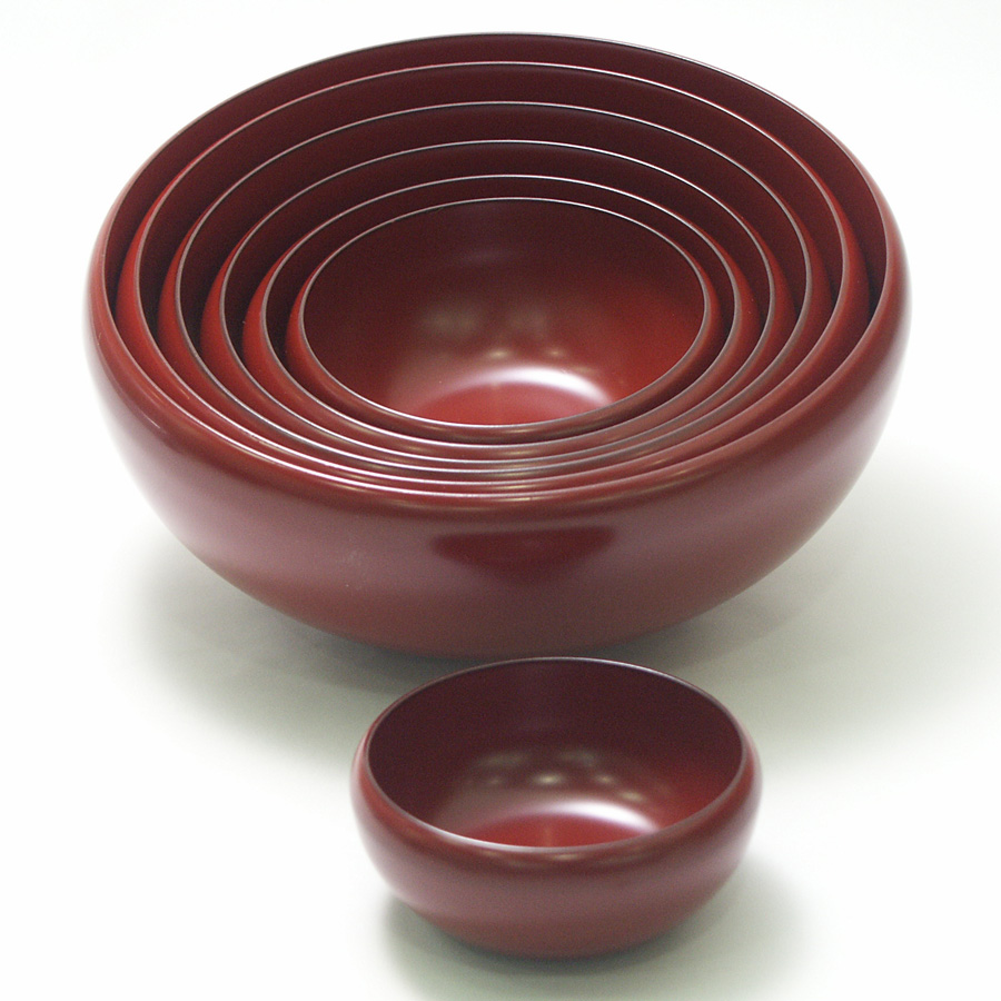 お好み鉢 七つ入れ子 古代朱 漆塗り 小鉢・中鉢・サラダボウルセット