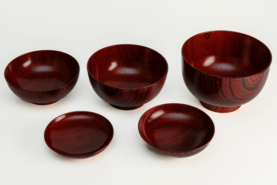 応量器（応量椀） 欅 五つ組 木製漆塗り 入れ子のお椀セット FC10-13