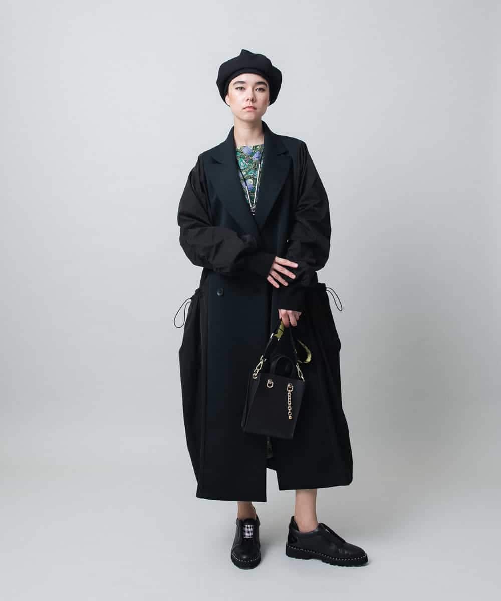 異素材切り替えドロストコート/日本製(その他のコート・ブルゾン