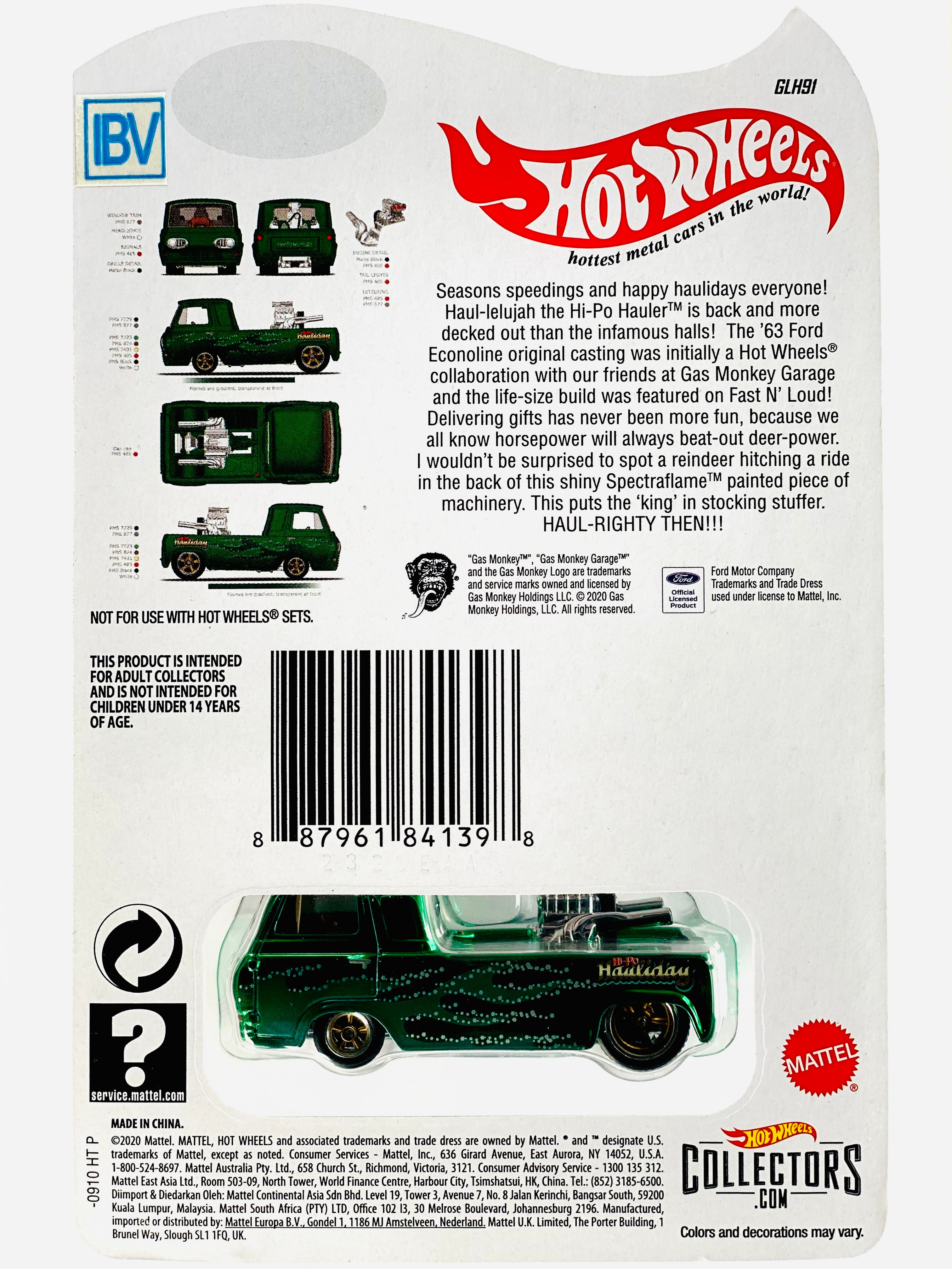 Hot Wheels 2020 RLC Selection Gas Monkey Hi-Po Hauler IBV/Sample