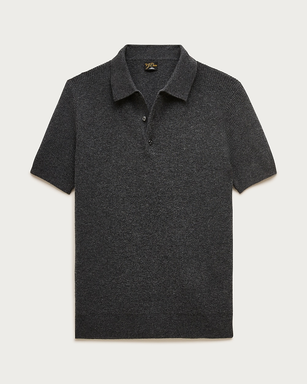 Short-sleeve Cashmere Rib-knit Sweater-polo For Men | J.Crew