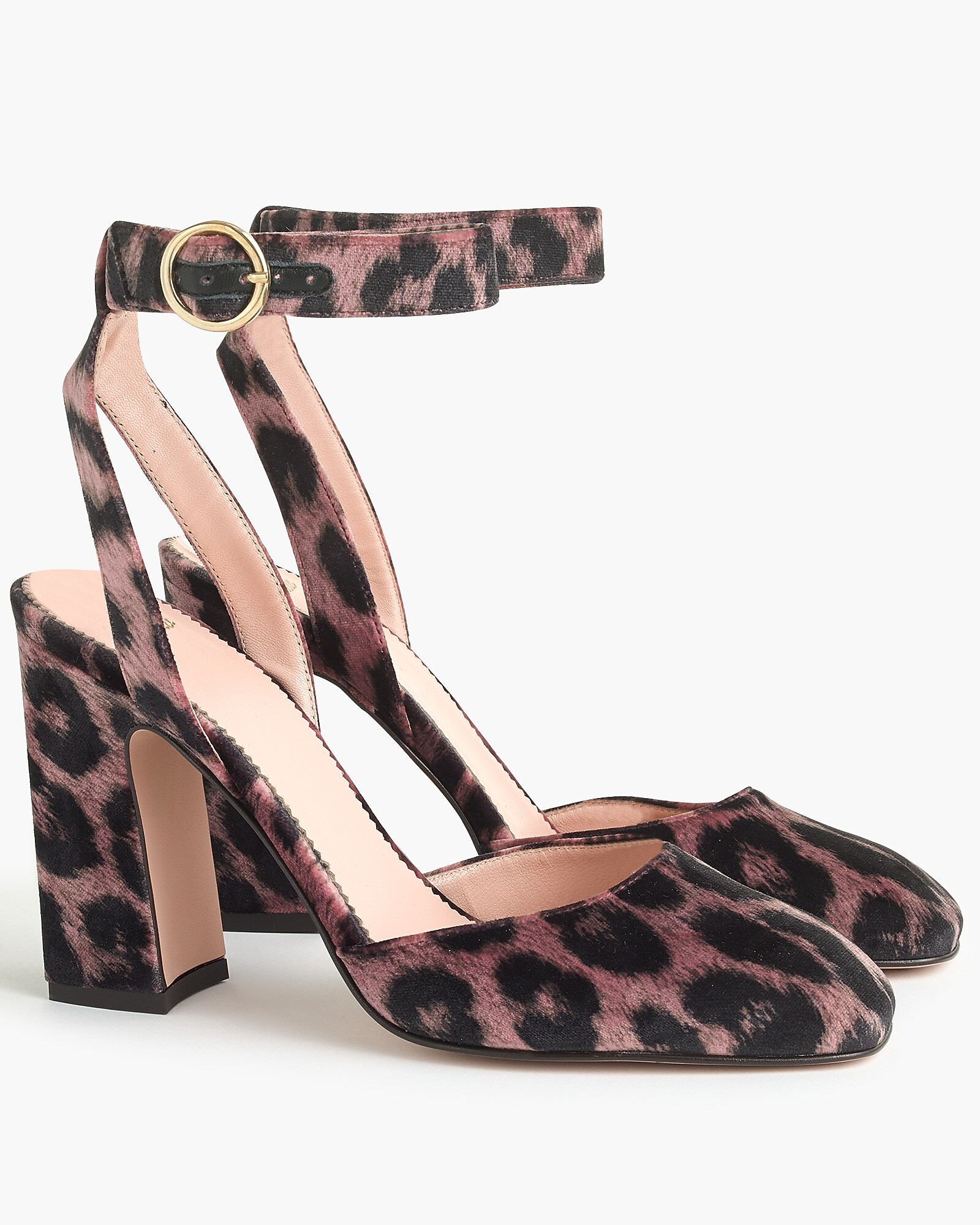 Harlow Ankle-strap Pumps In Leopard Velvet For Women | J.Crew
