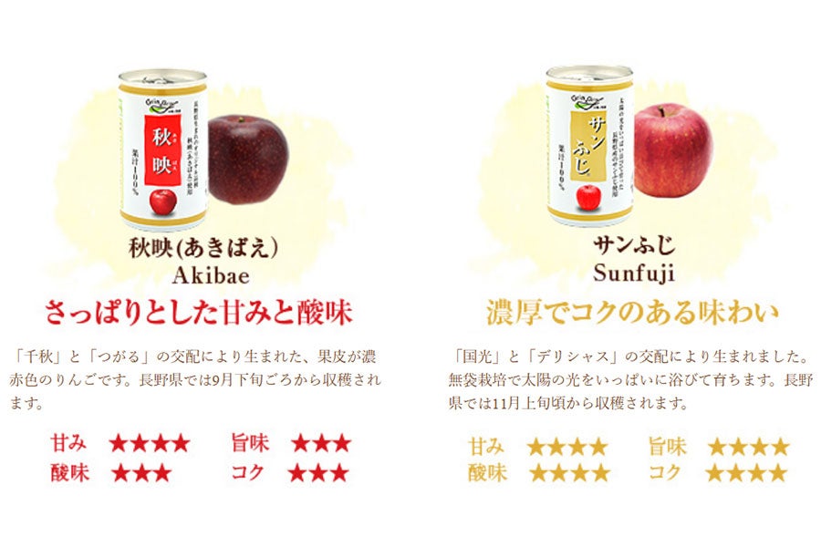 長野興農 信州りんごジュース5種セレクト(紅玉) 160g×30本: 全農長野