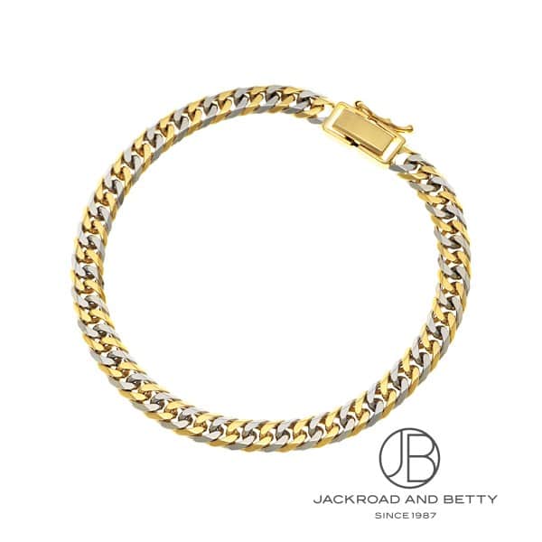 K18 PT850 コンビ 6面ダブル 19g 18cm ブレスレット 造幣局刻印有り