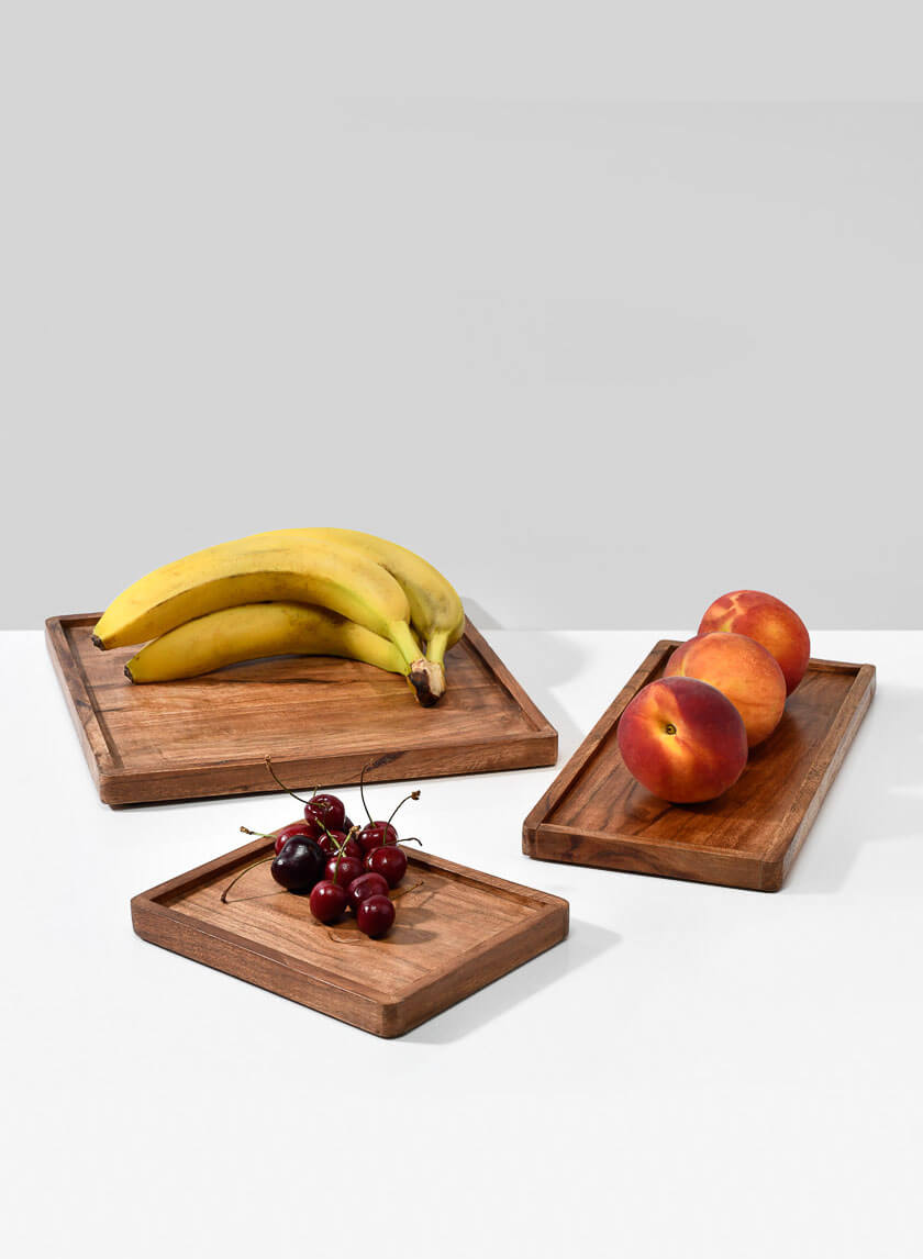Lambok Natural Mango Wood Tray Home Decor Accent Store Display