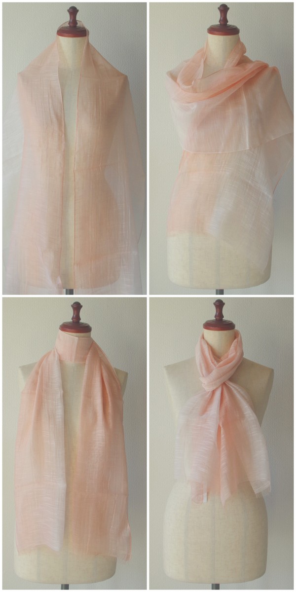 22春夏 新作】コットン シルク ストール グラデーション スカーフ 綿