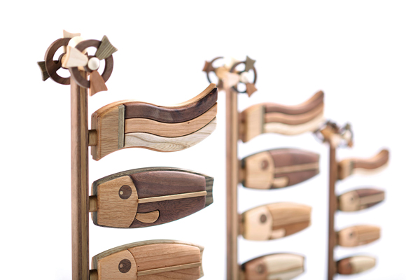 木製鯉のぼり「絆/和/喜」置物 こいのぼり室内用 ササキ工芸