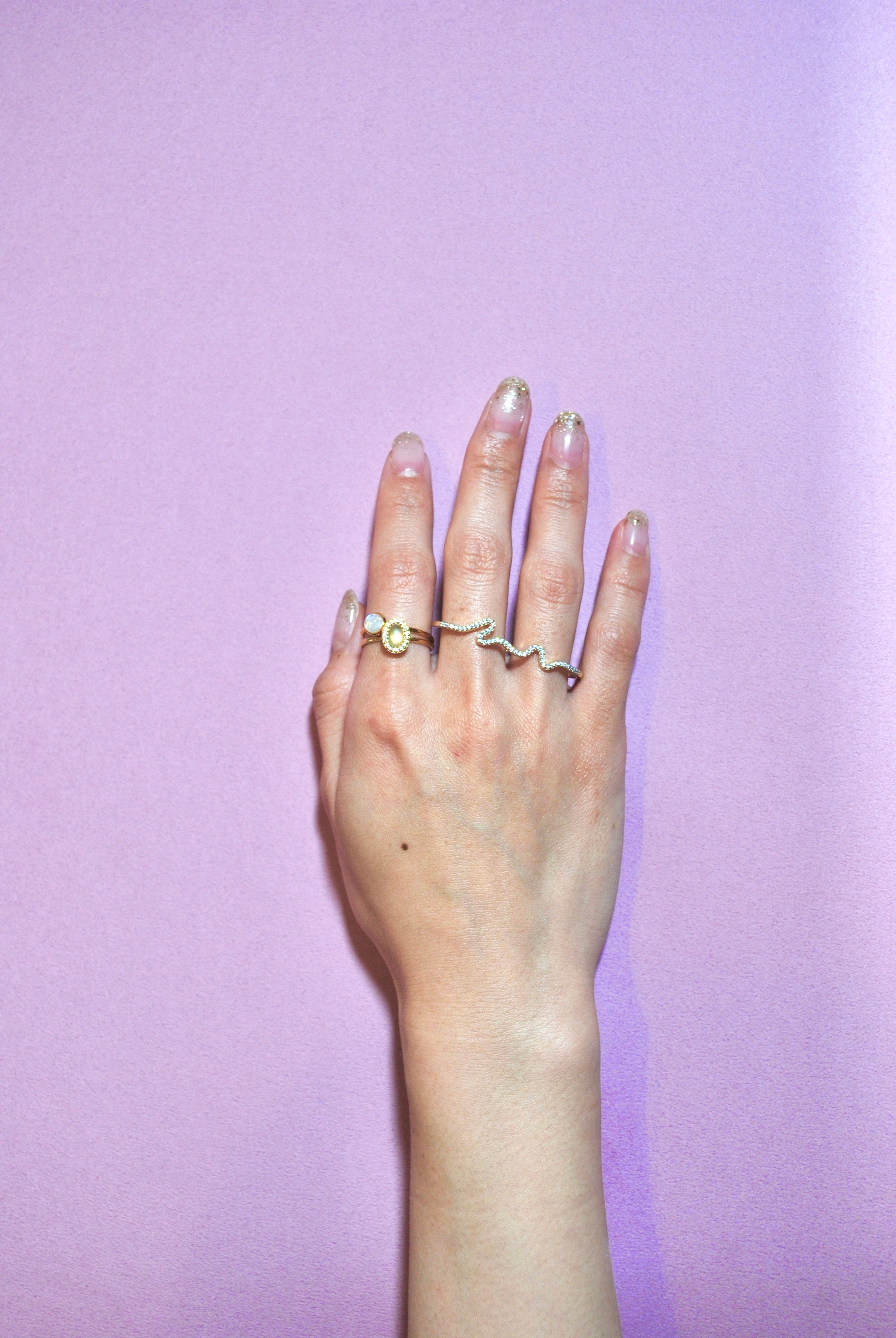 odul モアサナイトDRAWING RING ゴールド モアサナイト/gold) drawing