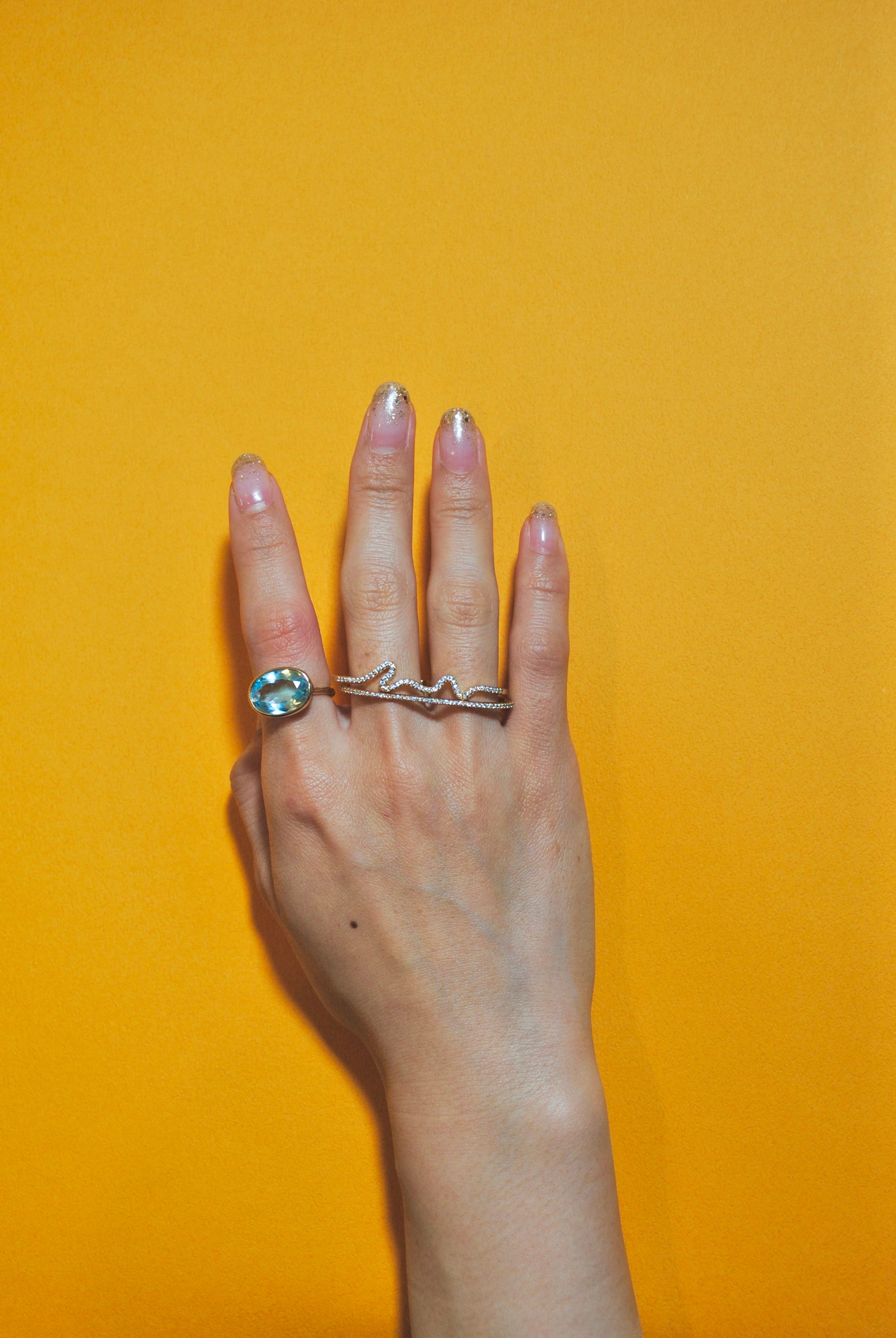 odul モアサナイトDRAWING RING ゴールド モアサナイト/gold) drawing