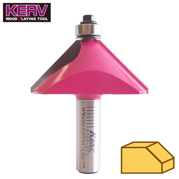 KERV 角面ビット(ベアリング付) 12mm軸 角度45°刃径57.2mm | つくる人