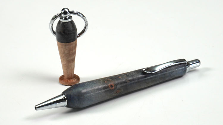 スタビライズドウッド・ペン生地 メープルバール・青 | つくる人を