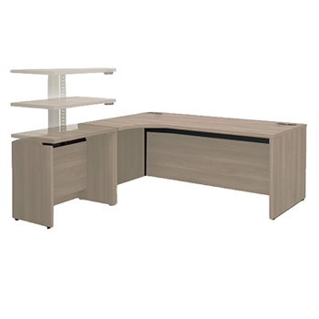 DX06DR-MX62 オカムラ グレースライン 開き扉付L型机 右用 プライズ