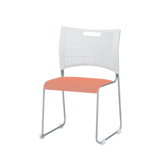 NSC-45L-S-04 藤沢工業 スタッキングチェア 背ホワイトシェル 座面樹脂