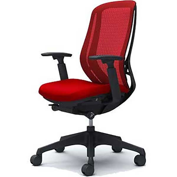 C685XR-FMP9 オカムラ シルフィー ハイバック 背メッシュ レッド 可動