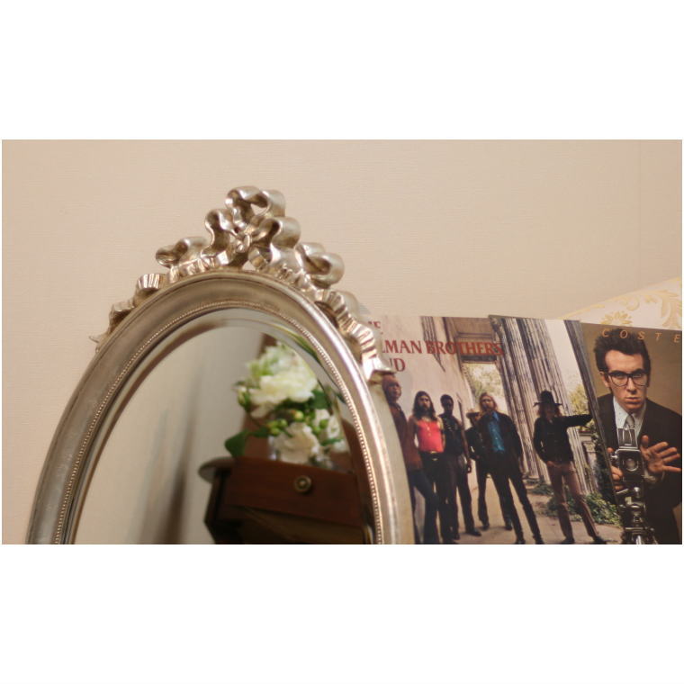 鏡 ミラー fa2646si イタリア製 アンティーク調 オーバル ウォール