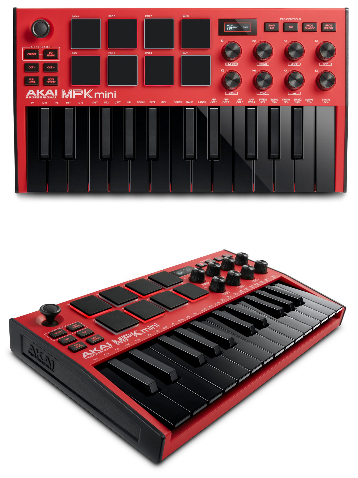 限定レッドカラー！】AKAI professionalのMIDIコントローラー、MPK