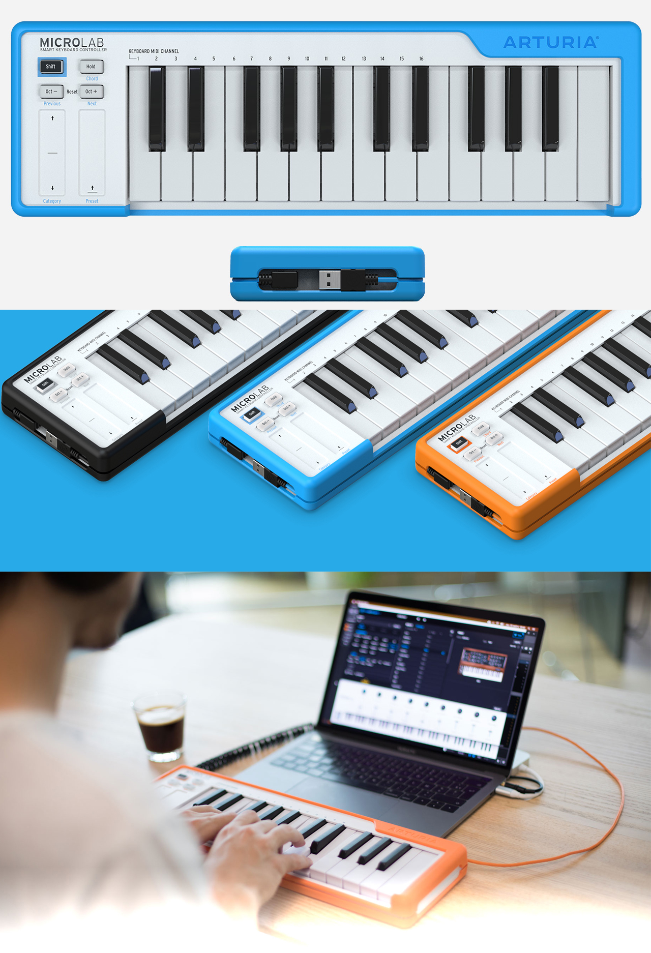 25鍵ベロシティ対応スリム・キーボードARTURIA MICROLAB
