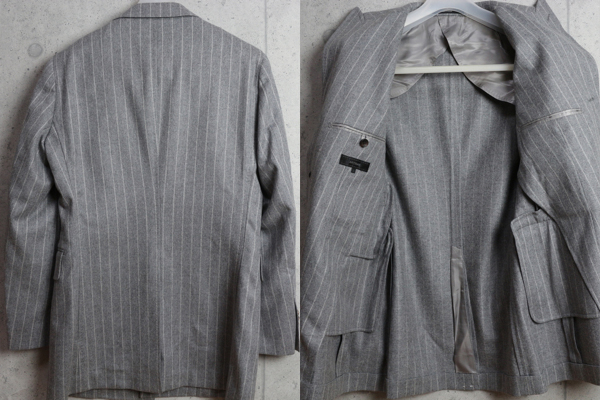 アルチザン メン 秋冬 最高級 カシミヤ混 ウール チョークストライプ