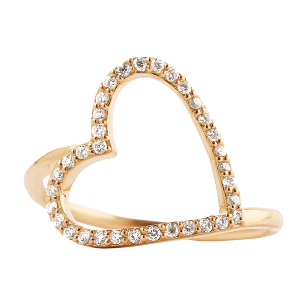 K18/Pt「ロージー ハート」リング｜【オレフィーチェ】Orefice