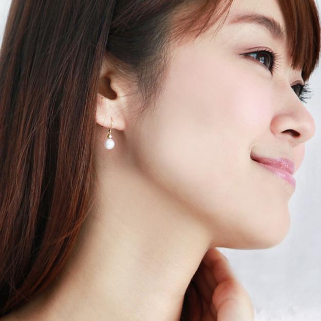 K18/Pt「アコヤ パール フック」ピアス｜【オレフィーチェ】Orefice