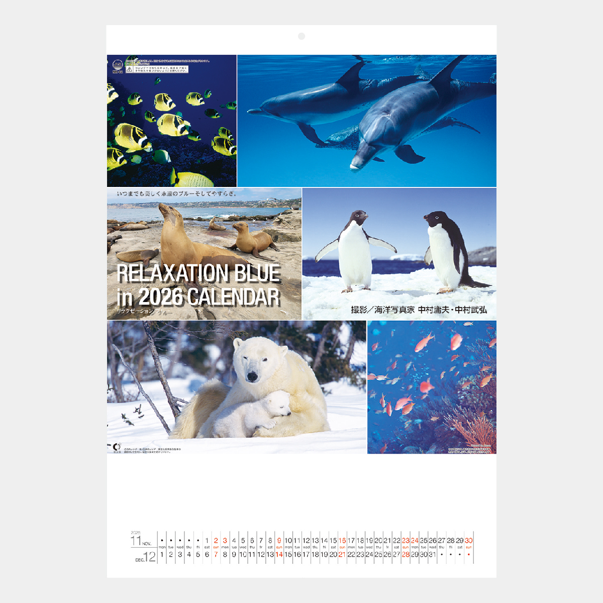 NK-32 リラクゼーション ブルー2026年版の名入れカレンダーを格安で