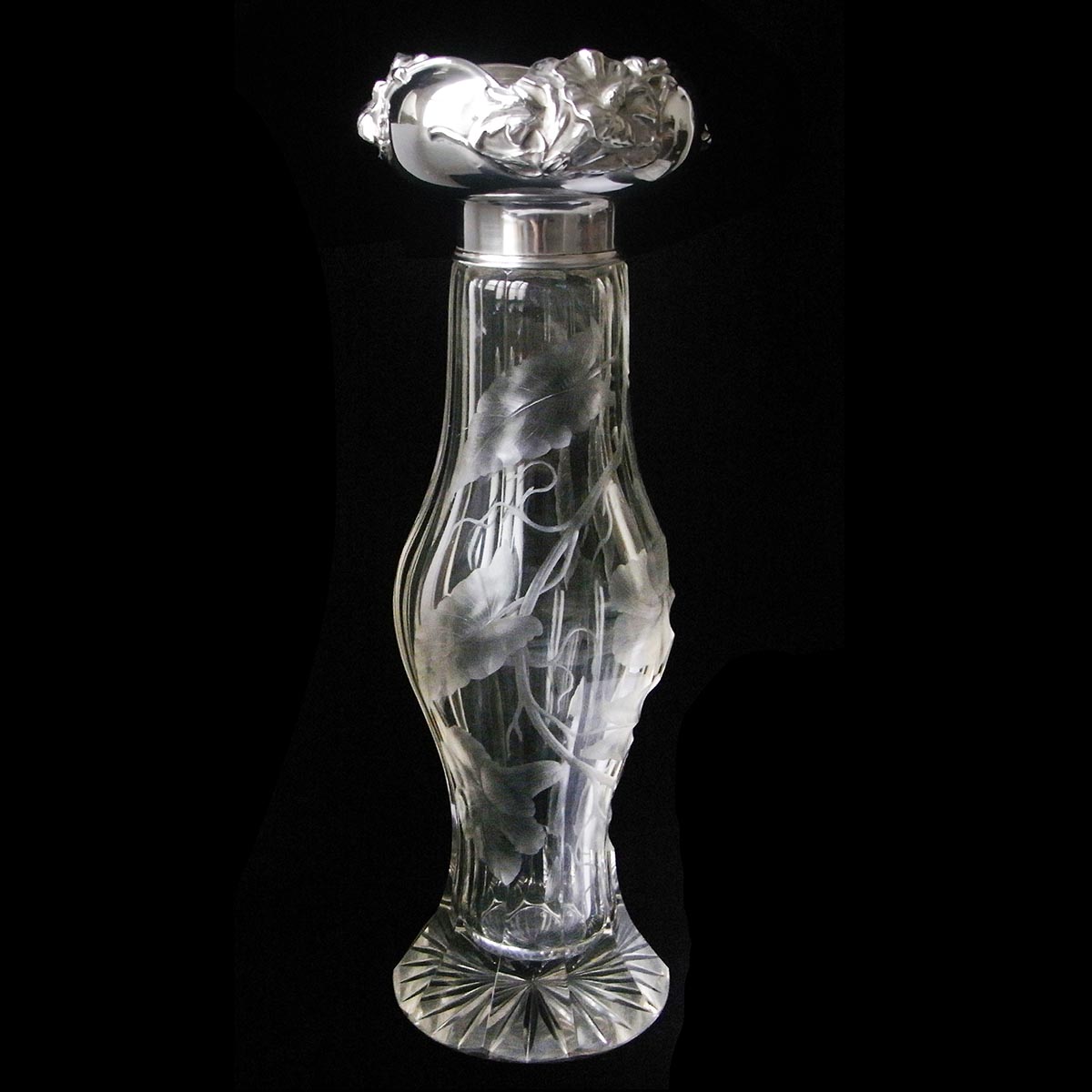 オールド・バカラ1900年頃美術館級珍品色被せ硝子 アールヌーヴォー