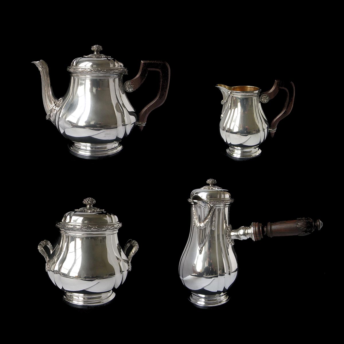 フランス銀器 ティー＆カフェセット ルイ16世様式 アンティーク