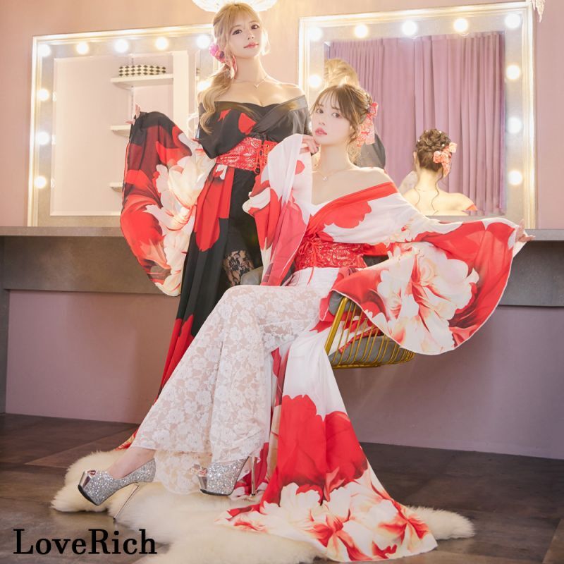 高級ライン】【2点セット】シフォン 花柄 レース コルセット風 レース