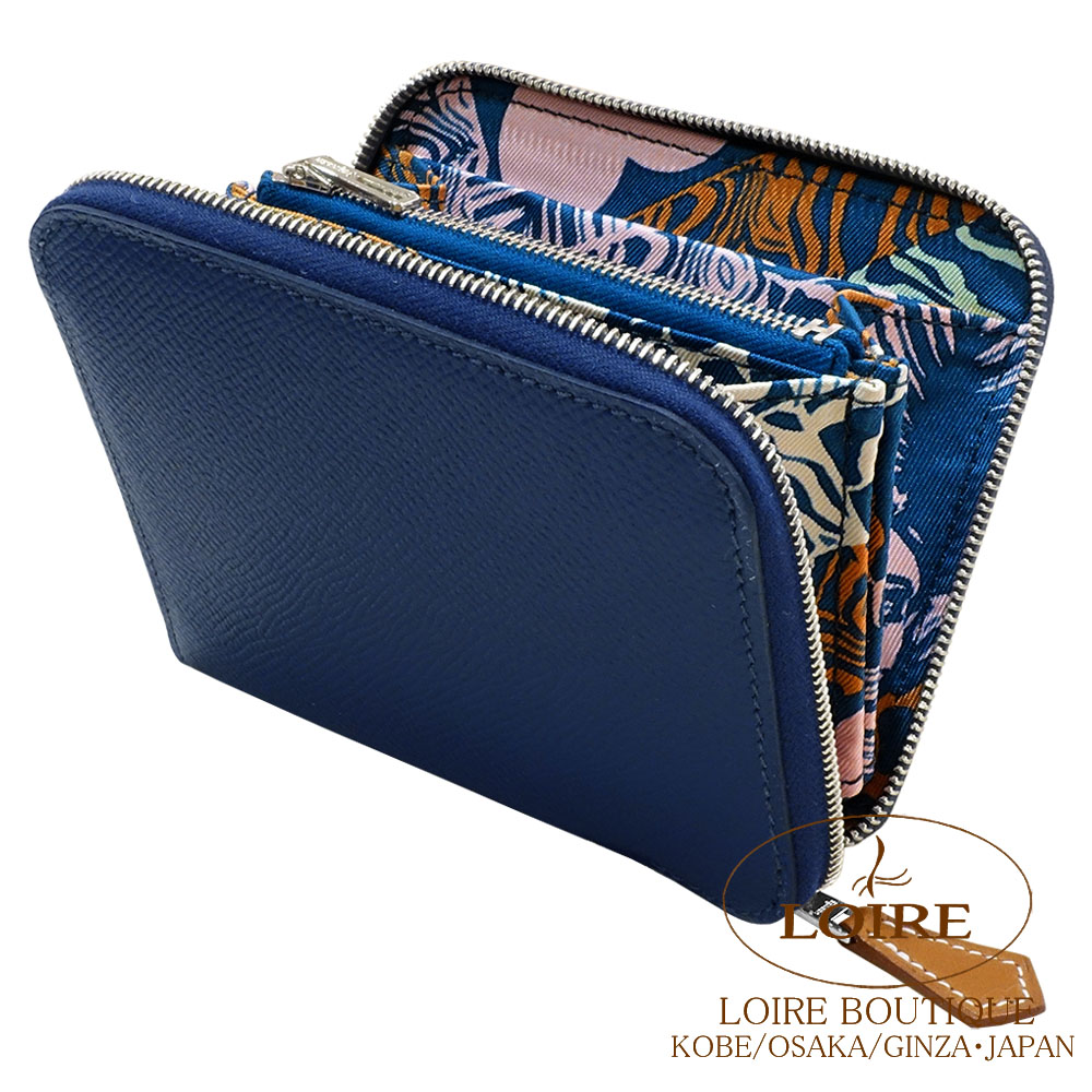 エルメス アザップ シルクイン ロング ブルーネイビー エプソン D刻印 箱付 エルメス アザップ シルクイン ロング ブルードプリュス/ ブルー