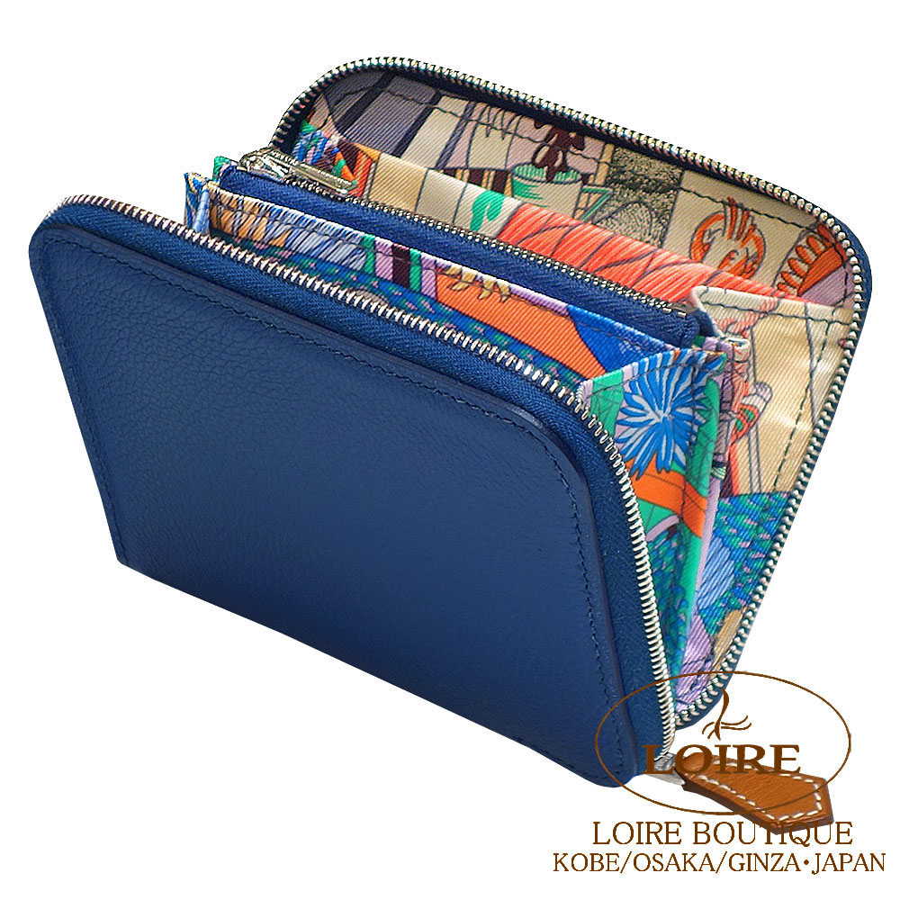 専用☆国内正規店購入☆HERMES☆アザップシルクイン コンパクト HERMES（エルメス） アザップ シルクイン コンパクト ブルージーン