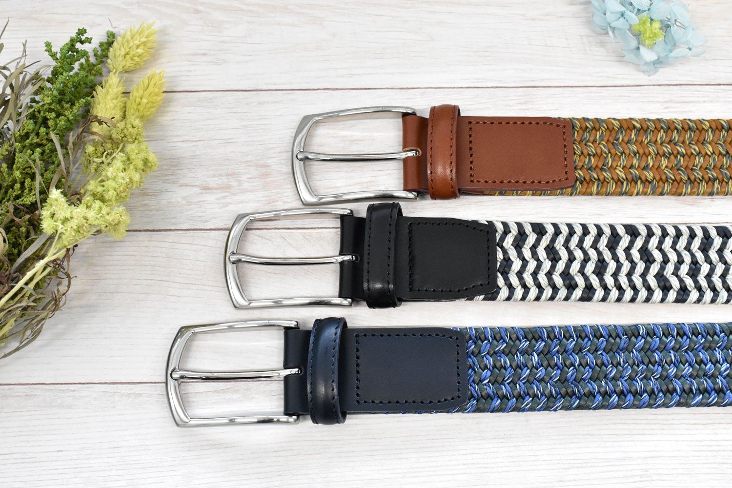 ストレッチレザーメッシュメンズベルト 「プレリーギンザ」 NB87910