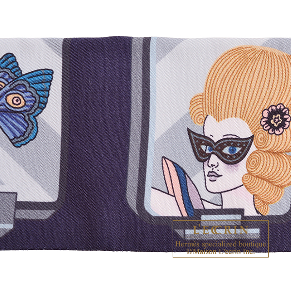 エルメス ツイリー エルメス・ストーリー マリン/グレー/ゴールド