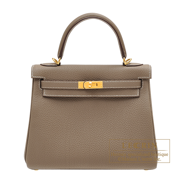 エルメス ケリー25/内縫い エトゥープ トゴ ゴールド金具 | エルメス
