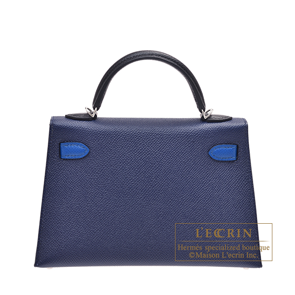エルメス ケリーミニトリコロール/外縫い ブルーサフィール/ブラック