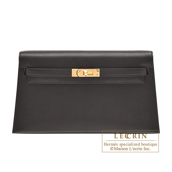 エルメス ケリーエラン/外縫い ブラック シェブルシャムキラ ゴールド