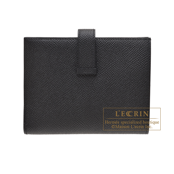 エルメス ベアンコンパクト ブラック ヴォーエプソン ゴールド金具