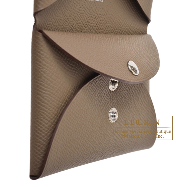 エルメス カルヴィ デュオ エトゥープ ヴォーエプソン シルバー金具