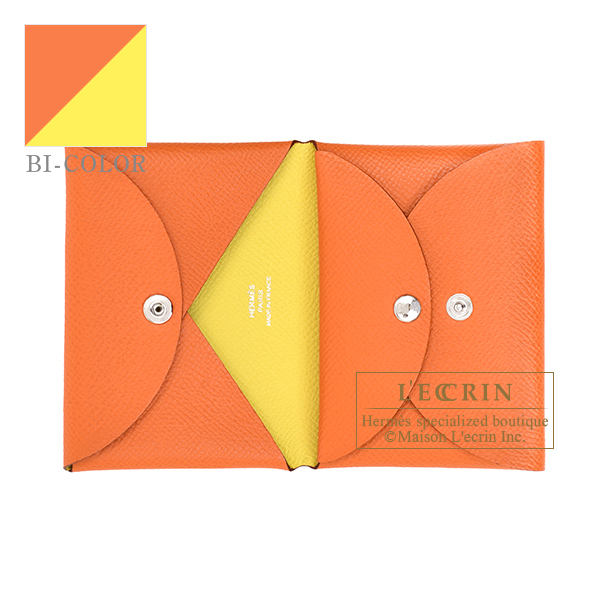 エルメス カルヴィ デュオ ヴェルソ オレンジ/ライム ヴォーエプソン