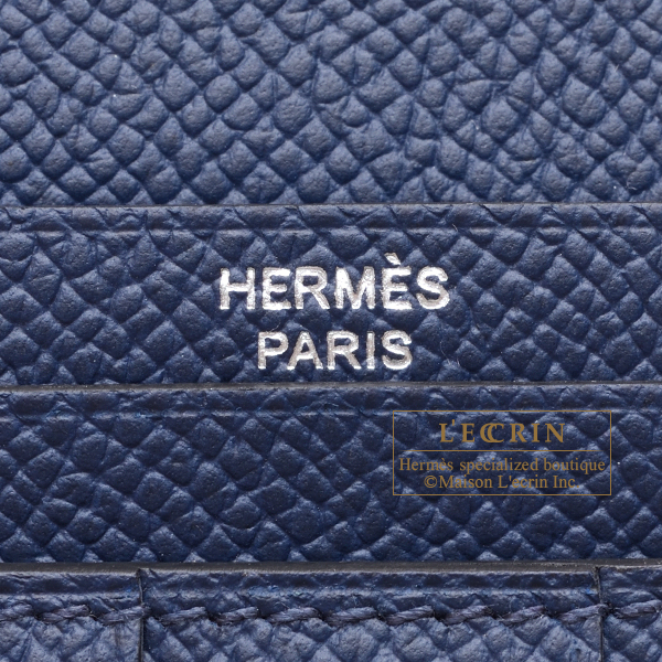 エルメス ベアンスフレ ブルーネイビー ヴォーエプソン シルバー金具