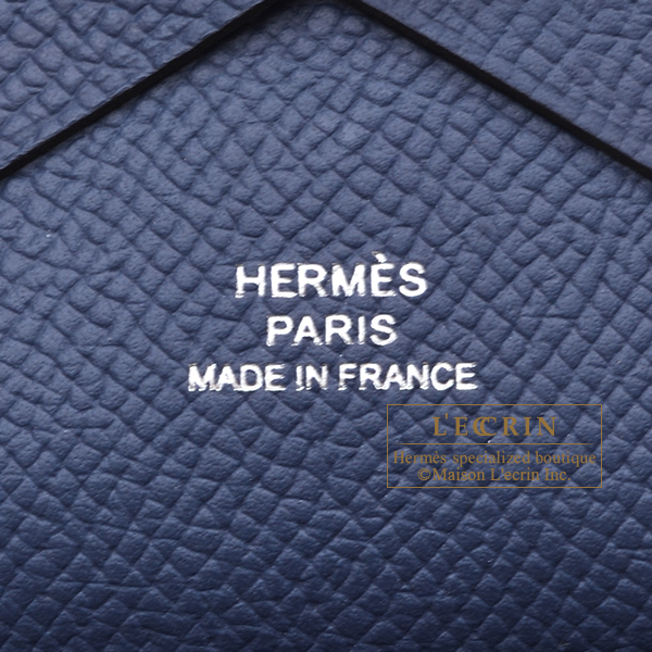 エルメス カルヴィ デュオ ブルーネイビー ヴォーエプソン シルバー