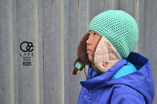 □LADE Beanie KIDS□ Suede Hog / Aquamarine - LADE STORE 花笠高原